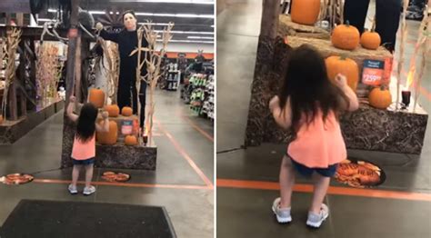 mom catches daughter dancing to halloween theme