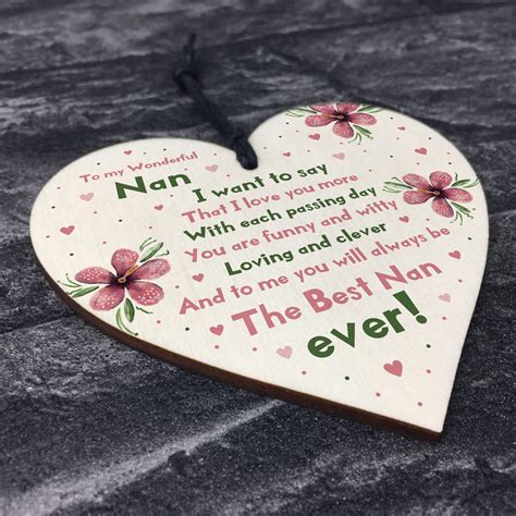 Check spelling or type a new query. Special Gift For Nan Wooden Heart Nan Birthday Gift ...