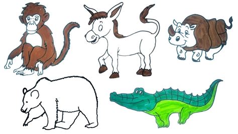 How To Draw Animals Easy Step By Step Drawings For Kids Drawing