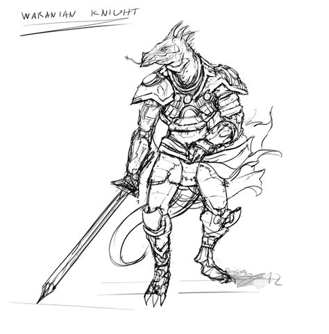 Rough Lineart A Waranian Knight By Brollonks On Deviantart