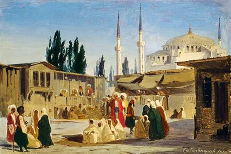 The Slaves Bazaar Constantinople Ippolito Caffi As Art Print Or