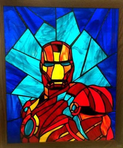 Stained Glass Iron Man Glass Crafts Stained Glass