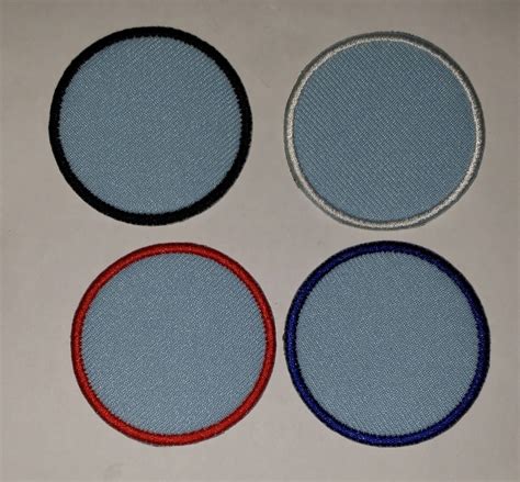 Blue Round Blank Embroidered Patch Patch For Sublimation Patches
