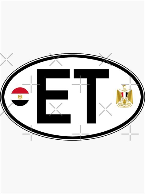 Egypt Oval Country Code Decal Sticker By Rogue Design Redbubble