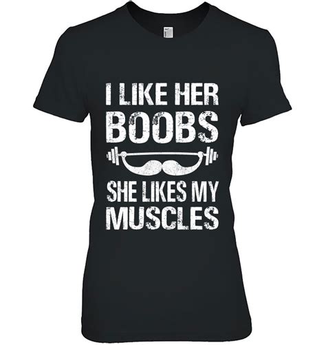 i like her boobs she likes my muscles cute matching men s