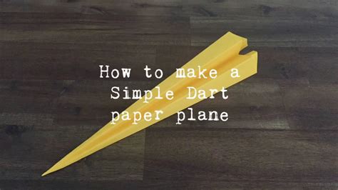 How To Make A Paper Plane Simple Dart Youtube