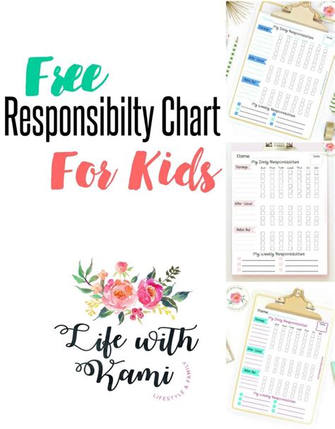 Free Responsibility Charts For Kids Life With Kami