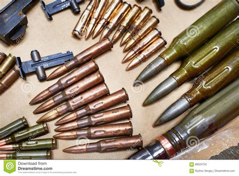 Layouts Ammo Rifles And Machine Guns Of World War Ii Stock Photo