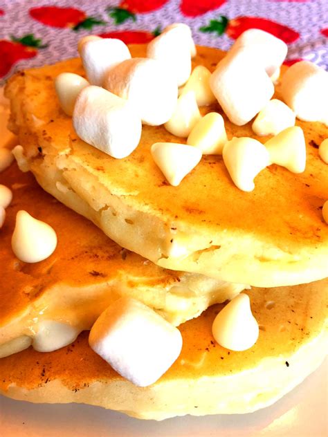 Marshmallow Pancakes Recipe With White Chocolate Chips Melanie Cooks