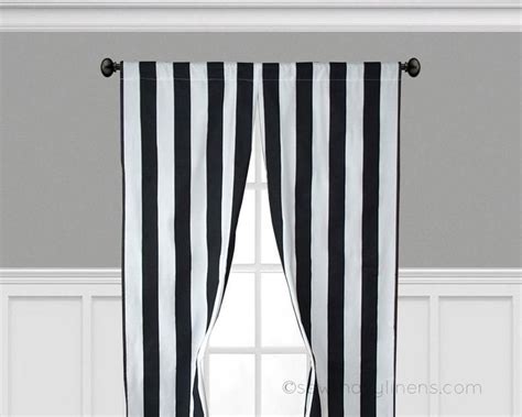 Black And White Stripe Curtains Vertical Window Treatments Etsy