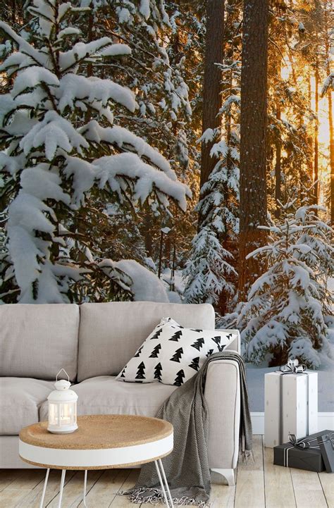 Winter Wonderland Wallpaper Wallsauce Uk In 2021 Cozy Christmas