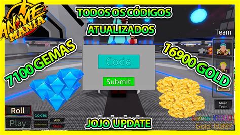 7100 Gemas GrÁtis Update Jojo Todos CÓdigos Code Atualizado⚡