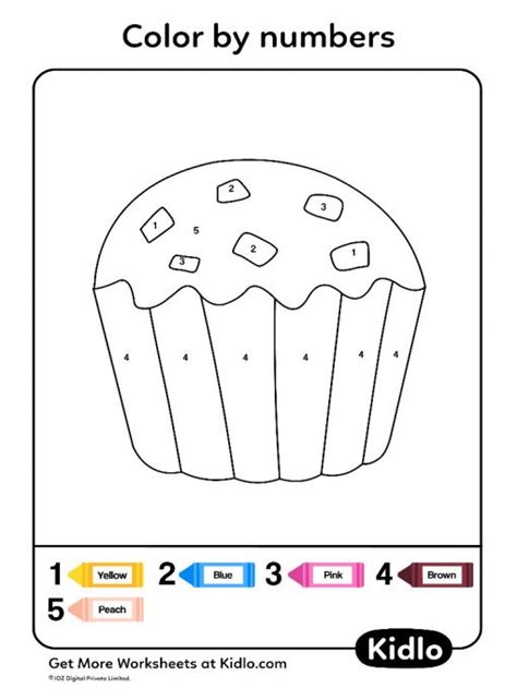 Color By Numbers Food Worksheet 16