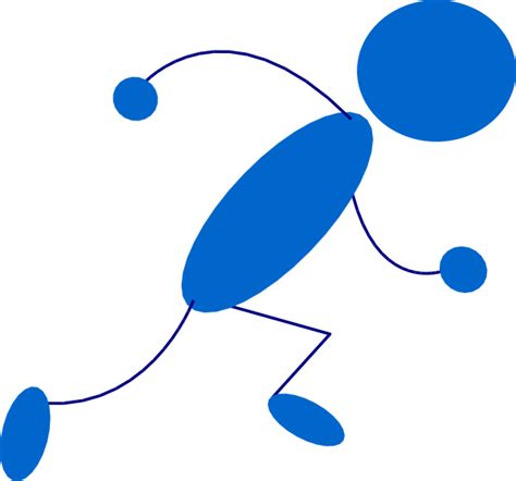 Running Blue Stick Man Png And Svg Free Image Download