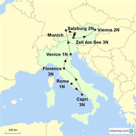 Stepmap Italy And Austria Landkarte Für Italy