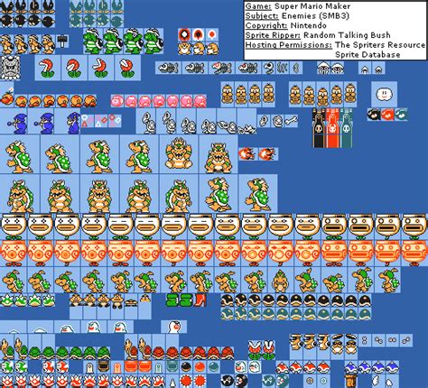 Wii U Super Mario Maker Enemies Smb3 The Spriters Resource