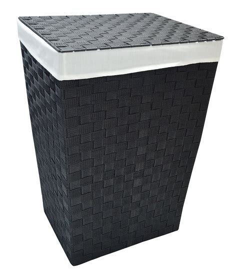 Mainstays Durable Woven Strap Laundry Hamper With Lid And Liner Gray