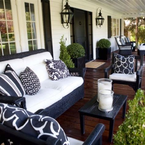 Classy Black And White Front Porch Outdoor Rooms Outdoor Living