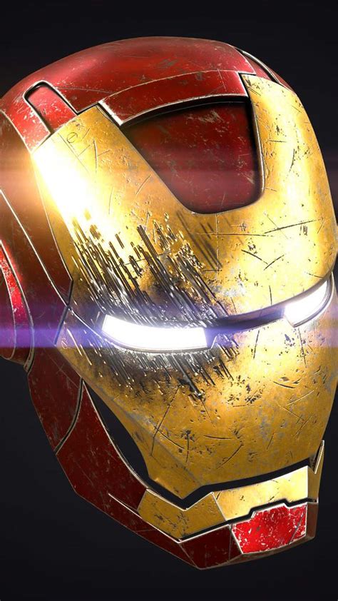 Iron Man Helmet Damaged Iphone Wallpaper Iphone