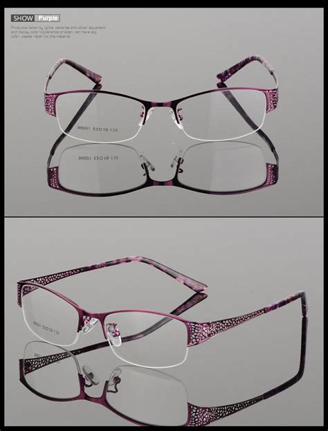 Reven Jate Womens Eyeglasses Semi Rim Rectangle Alloy Frames Fuzweb