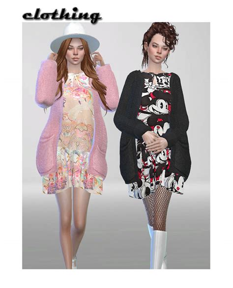 Dress With Cardigan The Sims 4 Catalog