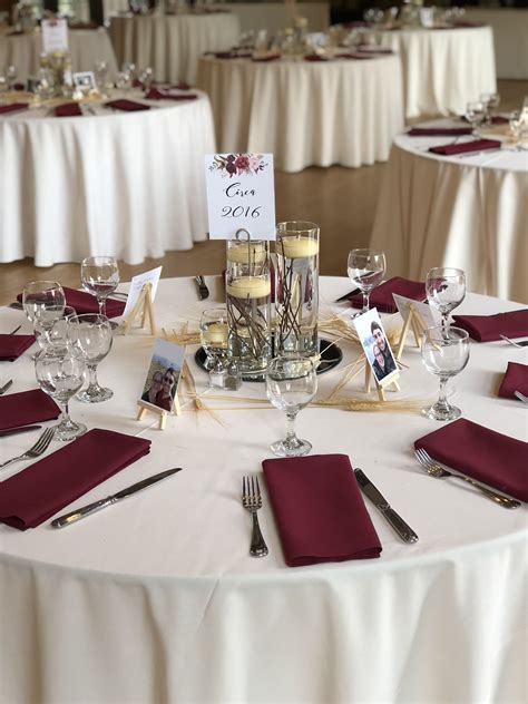 Silver Wedding Decorations For Tables | Burgundy wedding centerpieces