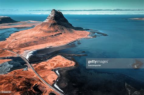 Aerial View Of The Kirkjufell Mountain High Res Stock Photo Getty Images