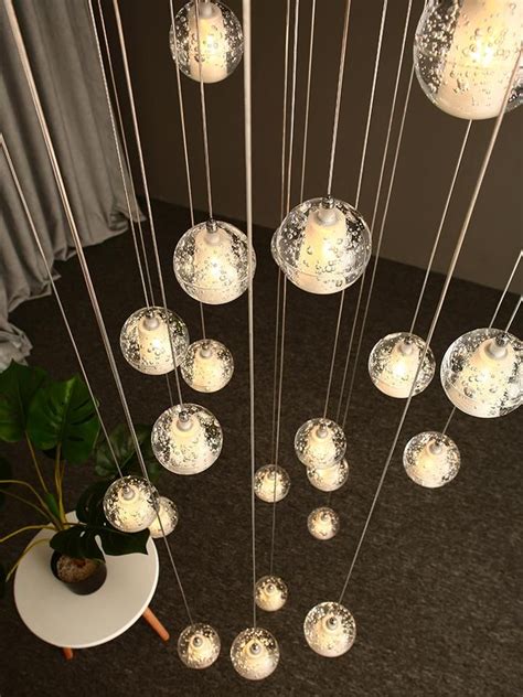 Crystal Bubbles Ball Chandelier Modern Hanging Glass Pendant Lights For