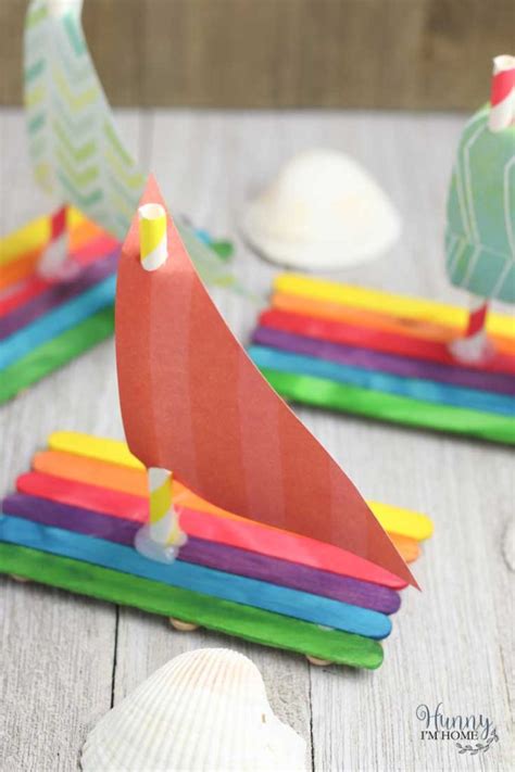 Floating Popsicle Stick Boat Craft For Kids Hunny Im Home