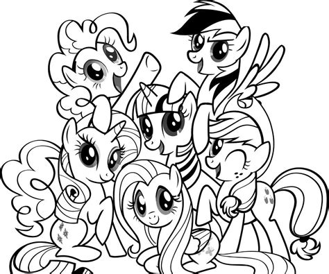 Not only ponies but a little dragon, adorable. Free Printable My Little Pony Coloring Pages For Kids ...