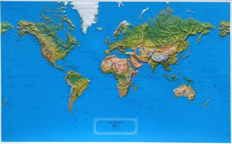 World Raised Relief Wall Map 34x 22 Maps And More
