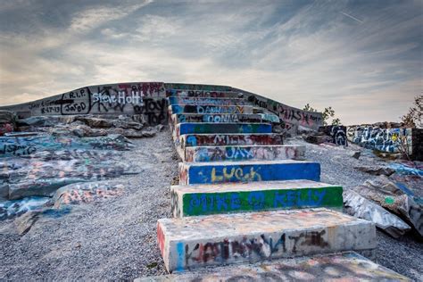 Maryland government contact information add suggestion. Graffiti covered stairs on the summit of High Rock, in Pen ...