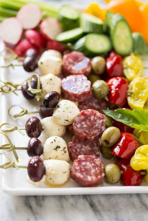 These Antipasto Skewers Are An Assortment Of Italian Meats Cheeses