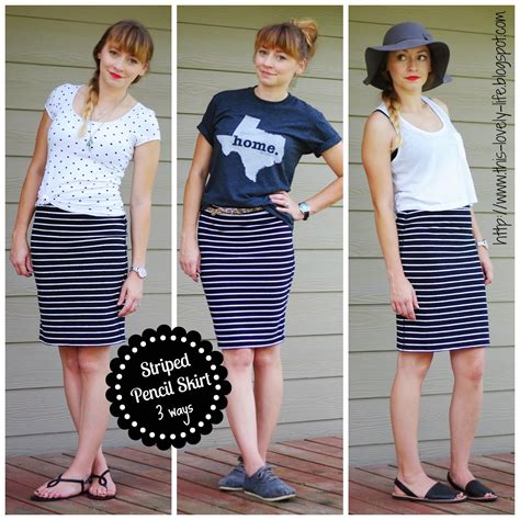 This Lovely Life STRIPED PENCIL SKIRT 3 WAYS
