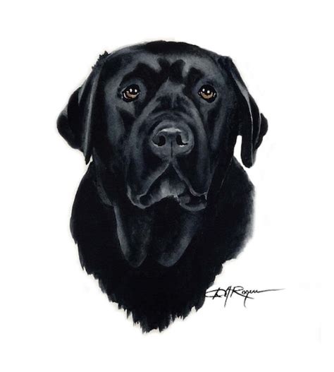 Black Lab Dog Art Print Signed By Artist Dj Rogers By K9artgallery