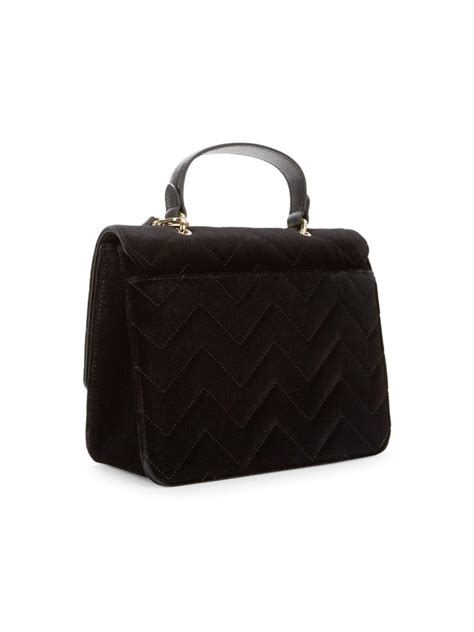 Furla Bella Velvet Handbag In Onyx Black Lyst