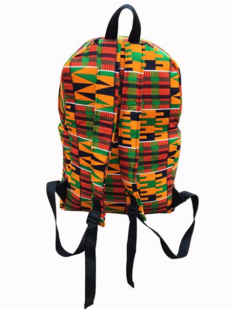 Kente Print African Backpack Book Rucksack Handmade Map Of Africa Backpack Bag · Ramsjay Designs