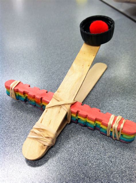 Diy Catapult Out Of Popsicle Sticks And Rubber Bands Easy And Fun