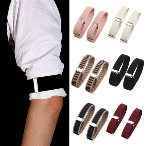 One Pair Elastic Armband Shirt Sleeve Holder Women Men Fashion Adjustable Arm Cuffs Bands For