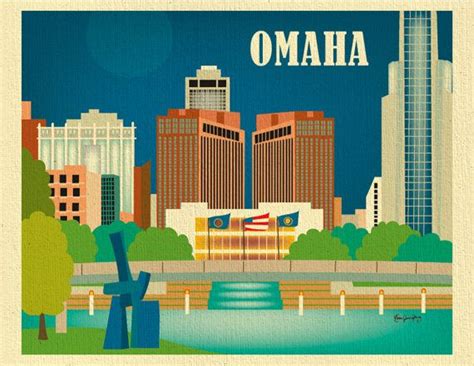 Omaha Skyline Print Nebraska Print Omaha Ne Map Omaha Wall Etsy