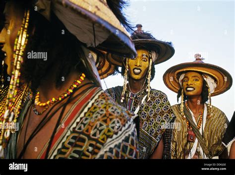 Wodaabe Or Bororo Men In The Cure Salee Festival Niger Stock Photo