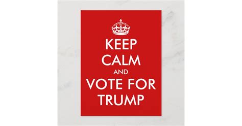 Keep Calm And Vote For Donald Trump Postcards Zazzle
