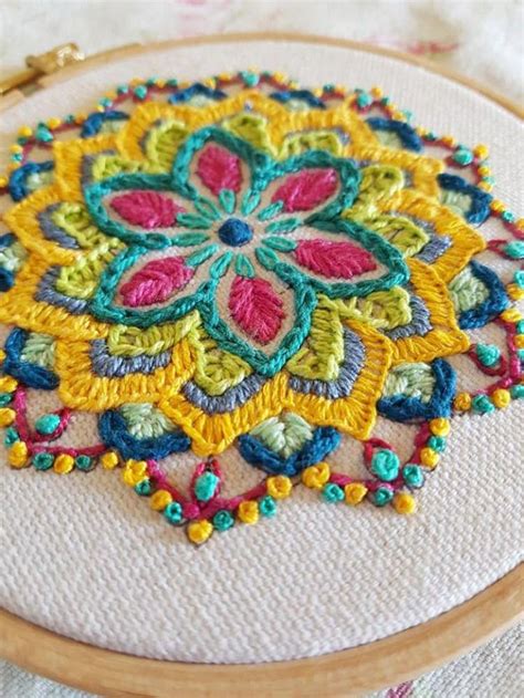 Beautiful Mandala Embroidery Hoop Bordado Mandalas