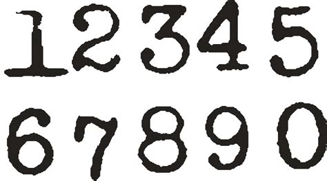 12 Cool Number Fonts 1 Images Typewriter Font Numbers Vintage Number