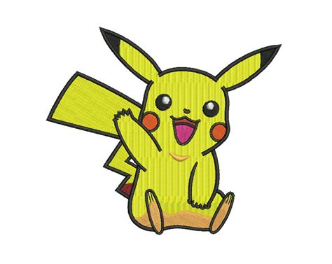 Pikachu Embroidery Design 2 4 Sizes Etsy