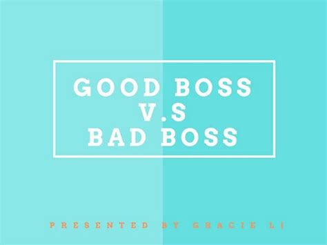 Good Boss And Bad Boss Ppt
