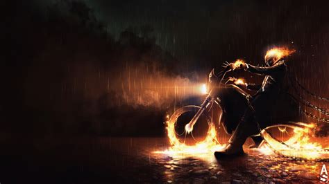 2560x1440 Ghost Rider On Bike Fire 1440p Resolution Hd 4k Wallpapers
