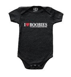 Love Boobies Like Daddy Funny Baby Grow Vest Bodysuit Blue Colours