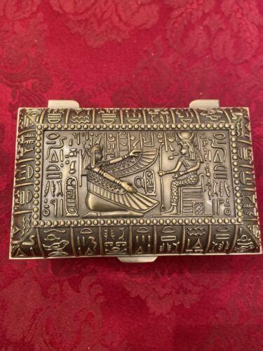 Vintage Brass Egyptian Design Tricket Box 412x 214 3876628375