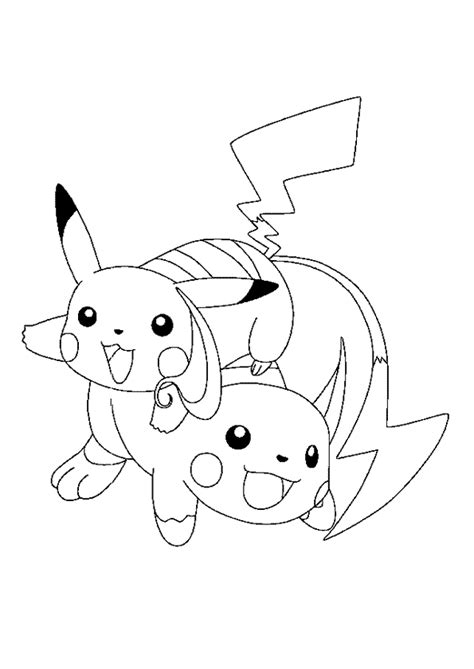 Coloriage Pokémon Raichu Et Pikachu